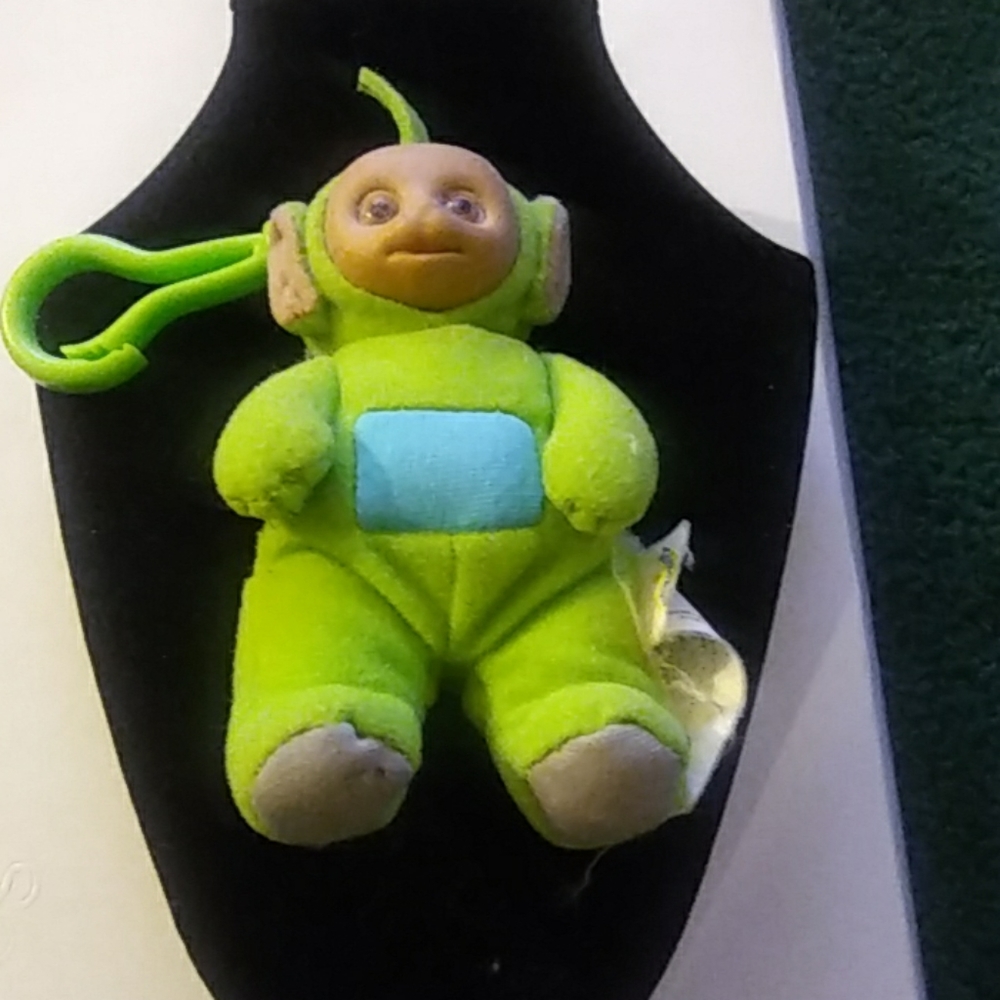 Lime colored Teletubby Doll keychain.